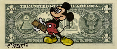 Zeichnungen mit dem Titel "Mickey money" von Mr Popart, Original-Kunstwerk, Bleistift