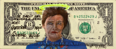 Drawing titled "Simone Veil.le" by Mr Popart, Original Artwork, Pencil