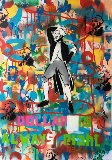 Schilderij getiteld "Washington dance" door Mr. Salty, Origineel Kunstwerk, Graffiti