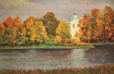 Картина под названием "Autumn ringing" - Jura Sapozhnikov, Подлинное произведение искусства