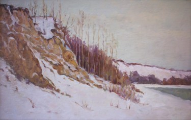 Painting titled "River bank" by Jura Sapozhnikov, Original Artwork, Oil