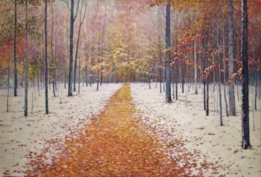 Картина под названием "The Golden Road" - Jura Sapozhnikov, Подлинное произведение искусства, Масло