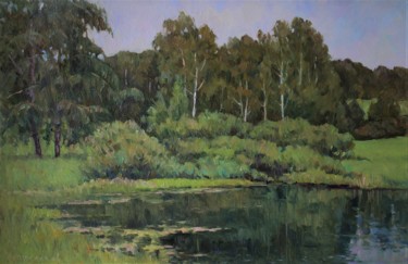 Картина под названием "Abandoned pond" - Jura Sapozhnikov, Подлинное произведение искусства, Масло