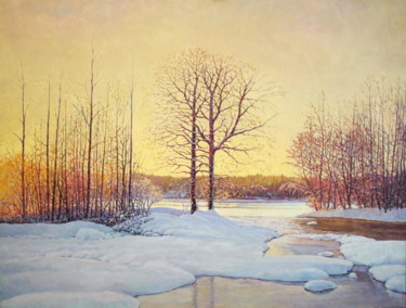 Картина под названием "February" - Jura Sapozhnikov, Подлинное произведение искусства, Масло