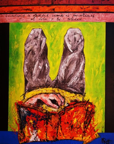 Painting titled "El lector" by M. Rafael Sánchez, Original Artwork, Other