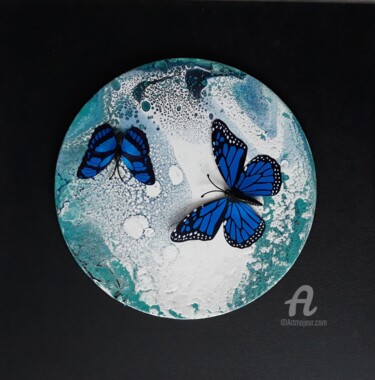 Peinture intitulée "Papillon vole 1" par Marie-Reine, Œuvre d'art originale, Acrylique Monté sur Carton