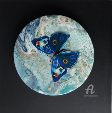 Peinture intitulée "papillion vole 2" par Marie-Reine, Œuvre d'art originale, Acrylique