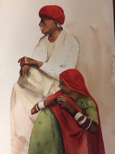 绘画 标题为“A couple from Rajas…” 由Mridula Gupta, 原创艺术品, 水彩