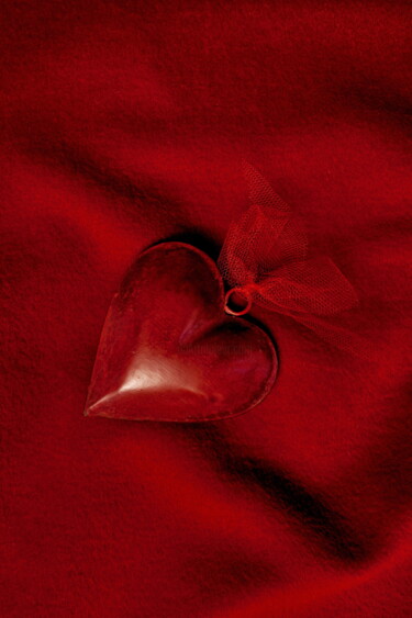 Photography titled "red heart on a red…" by Mrivserg, Original Artwork, Digital Photography