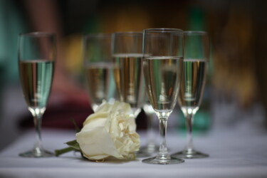 Photography titled "White Rose and glas…" by Mrivserg, Original Artwork, Digital Photography