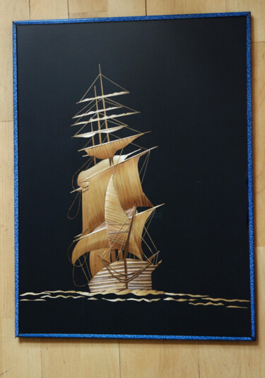 Malerei mit dem Titel "Sailing ship" von Mrivserg, Original-Kunstwerk, Holz