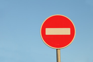 Photography titled "Road sign no entry" by Mrivserg, Original Artwork, Digital Photography