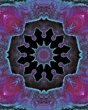 Digital Arts titled "Framed Mandala" by Mrn, Original Artwork, 2D Digital Work