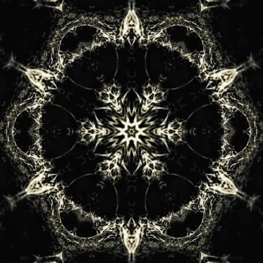 Digital Arts titled "BNW Mandala" by Mrn, Original Artwork, 2D Digital Work