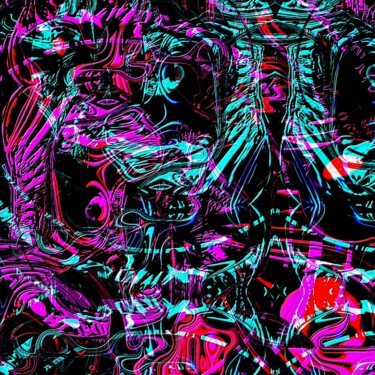 Цифровое искусство под названием "Reptilian Scream" - Mrn, Подлинное произведение искусства, 2D Цифровая Работа