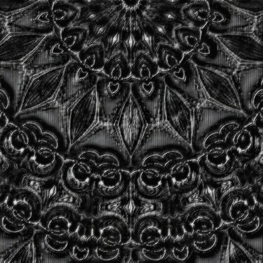 Digital Arts titled "Charcoal Mandala" by Mrn, Original Artwork, 2D Digital Work