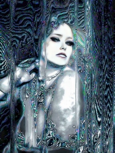 Fotografie mit dem Titel "Sapphire Slime" von Mrn, Original-Kunstwerk, Manipulierte Fotografie