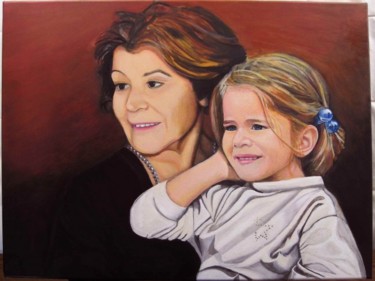 Painting titled "Aline et Simone" by Michel Robitaille, Original Artwork
