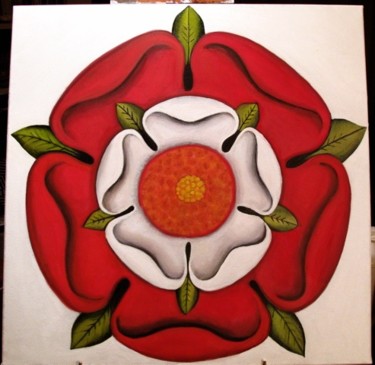 Peinture intitulée "Rose Tudor" par Michel Robitaille, Œuvre d'art originale