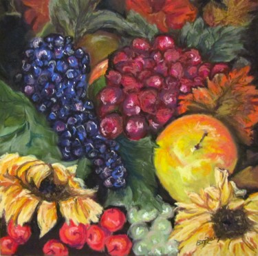 Painting titled "autumn-bounty" by Bobbie O'Toole, Original Artwork, Pastel