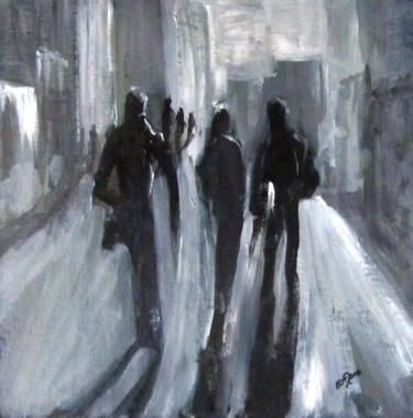 Painting titled "Time of Long Shadows" by Bobbie O'Toole, Original Artwork, Acrylic