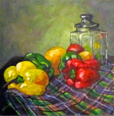 Painting titled "Sweet Peppers" by Bobbie O'Toole, Original Artwork, Acrylic