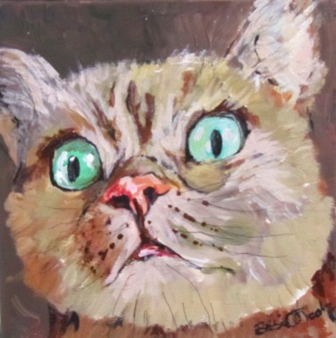 Malerei mit dem Titel "CAT - What do you s…" von Bobbie O'Toole, Original-Kunstwerk, Acryl