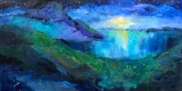 Malerei mit dem Titel "Moon Rise" von Bobbie O'Toole, Original-Kunstwerk, Acryl