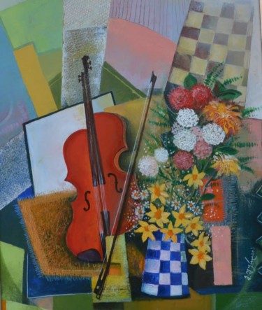 "music and flowers" başlıklı Tablo Mrtz tarafından, Orijinal sanat, Suluboya
