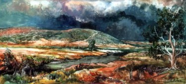 Painting titled "Fall Thunderstorm A…" by Mike Satcher, Original Artwork, Oil