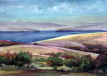 Painting titled "Palestine view" by Mike Satcher, Original Artwork
