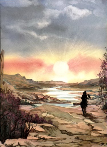 Painting titled "DAWN IN THE VALLEY" by Mike Satcher, Original Artwork