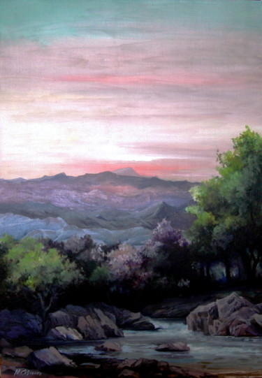 Peinture intitulée "TWILIGHT" par Mike Satcher, Œuvre d'art originale, Huile