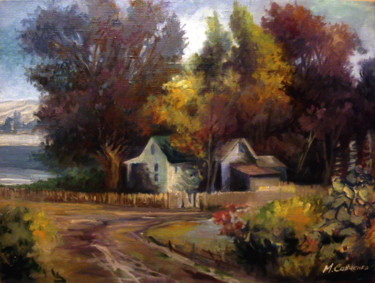 Painting titled "LATE SUMMER" by Mike Satcher, Original Artwork, Oil