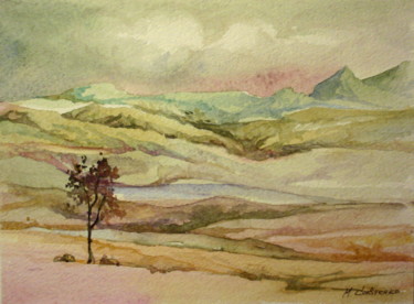 Painting titled "WILD CRIMEA" by Mike Satcher, Original Artwork, Watercolor