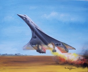 Peinture intitulée "Le Concorde" par Martine Suzanne Calvayrac, Œuvre d'art originale, Huile