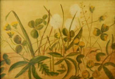 Malerei mit dem Titel "Rasenstück" von M.U.S.E., Original-Kunstwerk, Öl