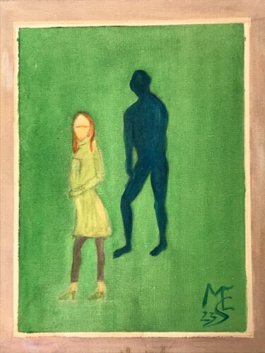 Malerei mit dem Titel "Wer?" von M.U.S.E., Original-Kunstwerk, Öl