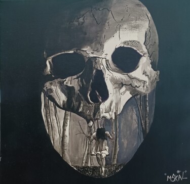 Ζωγραφική με τίτλο "Sadness" από Mskal, Αυθεντικά έργα τέχνης, Ακρυλικό Τοποθετήθηκε στο Ξύλινο φορείο σκελετό