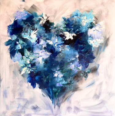 Painting titled "MELT MY HEART - Abs…" by Marina Skromova, Original Artwork, Oil Mounted on Wood Stretcher frame