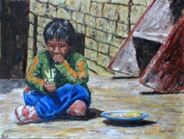 Peinture intitulée "Enfant" par Manuel Soarès, Œuvre d'art originale