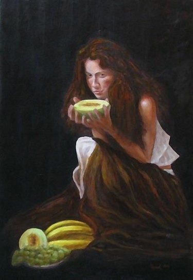 Peinture intitulée "Est-ce Méralda ?" par Manuel Soarès, Œuvre d'art originale