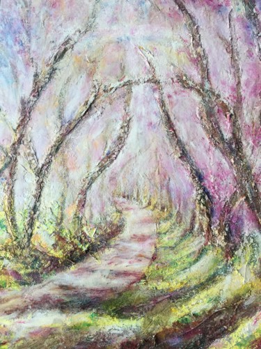 Painting titled "Path of Comfort - P…" by Margaret Solomon-Bird, Original Artwork, Acrylic Mounted on Wood Stretcher frame