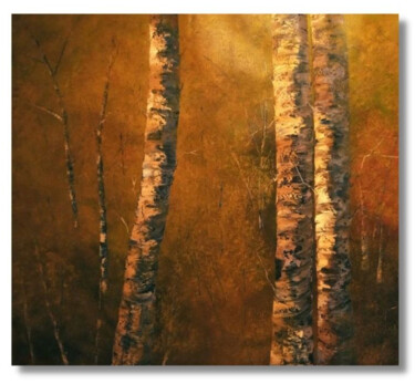 Painting titled "Yellow Woods 1" by Soledad, Original Artwork, Oil