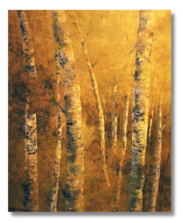 Painting titled "Yellow Woods 2" by Soledad, Original Artwork, Oil