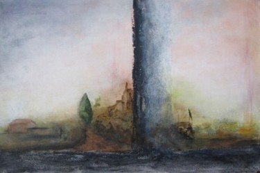 Painting titled "paysage TGV 2" by Marie-Sylvie Riviere, Original Artwork