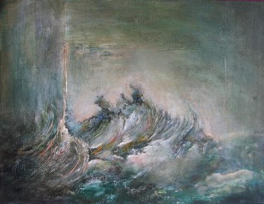 Peinture intitulée "La tempête" par Marie-Sylvie Riviere, Œuvre d'art originale