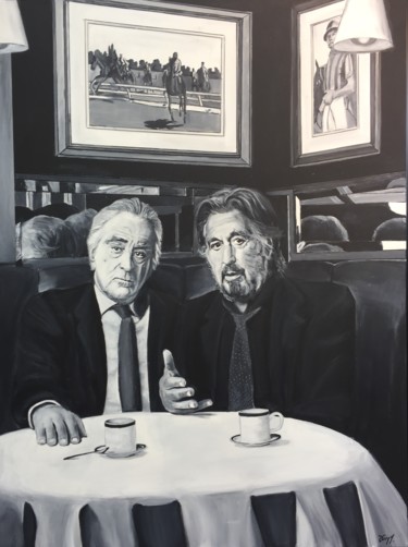 Pintura intitulada "AUTOUR D'UN CAFE" por Michael Edery, Obras de arte originais, Acrílico