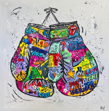 Картина под названием "gants de boxe" - Michael Edery, Подлинное произведение искусства, Акрил