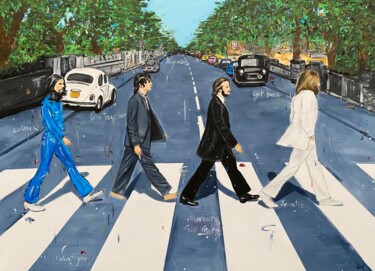 Painting titled "ABBEY ROAD" by Michael Edery, Original Artwork, Acrylic Mounted on Wood Stretcher frame